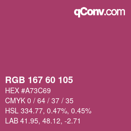 Color code: RGB 167 60 105 | qconv.com