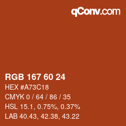 カラーコード: RGB 167 60 24 | qconv.com
