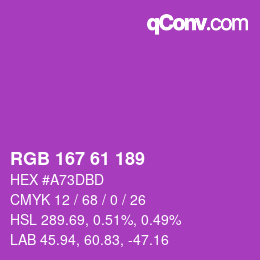 Farbcode: RGB 167 61 189 | qconv.com