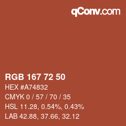 Farbcode: RGB 167 72 50 | qconv.com