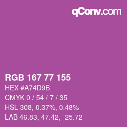 Color code: RGB 167 77 155 | qconv.com