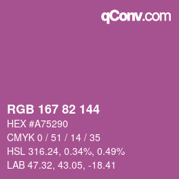 Farbcode: RGB 167 82 144 | qconv.com