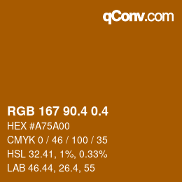 カラーコード: RGB 167 90.4 0.4 | qconv.com
