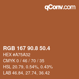 カラーコード: RGB 167 90.8 50.4 | qconv.com