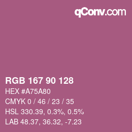 Color code: RGB 167 90 128 | qconv.com