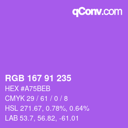 Color code: RGB 167 91 235 | qconv.com