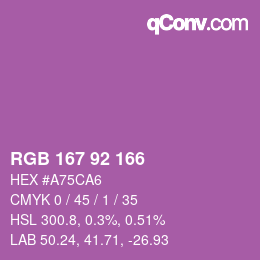 Color code: RGB 167 92 166 | qconv.com