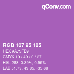 カラーコード: RGB 167 95 185 | qconv.com