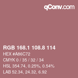 Color code: RGB 168.1 108.8 114 | qconv.com