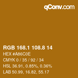 Color code: RGB 168.1 108.8 14 | qconv.com