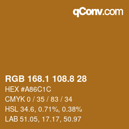 Color code: RGB 168.1 108.8 28 | qconv.com