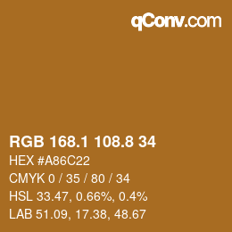Color code: RGB 168.1 108.8 34 | qconv.com