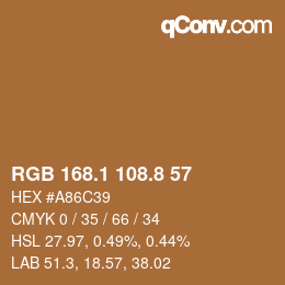 Código de color: RGB 168.1 108.8 57 | qconv.com