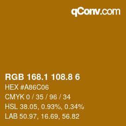 Color code: RGB 168.1 108.8 6 | qconv.com