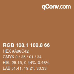 Color code: RGB 168.1 108.8 66 | qconv.com