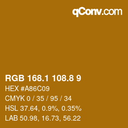 Farbcode: RGB 168.1 108.8 9 | qconv.com