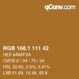カラーコード: RGB 168.1 111 42 | qconv.com
