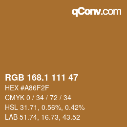カラーコード: RGB 168.1 111 47 | qconv.com