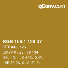 カラーコード: RGB 168.1 129 37 | qconv.com