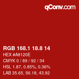 Color code: RGB 168.1 18.8 14 | qconv.com