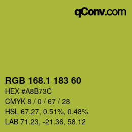 カラーコード: RGB 168.1 183 60 | qconv.com