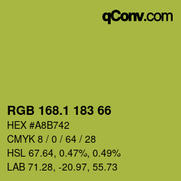 カラーコード: RGB 168.1 183 66 | qconv.com