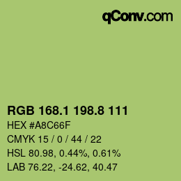 カラーコード: RGB 168.1 198.8 111 | qconv.com