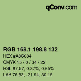 Color code: RGB 168.1 198.8 132 | qconv.com