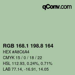 カラーコード: RGB 168.1 198.8 164 | qconv.com