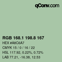 Color code: RGB 168.1 198.8 167 | qconv.com