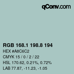 カラーコード: RGB 168.1 198.8 194 | qconv.com