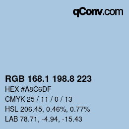 Farbcode: RGB 168.1 198.8 223 | qconv.com