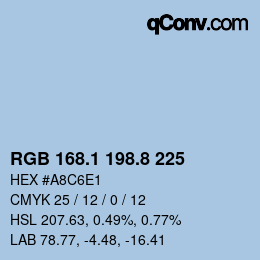 カラーコード: RGB 168.1 198.8 225 | qconv.com
