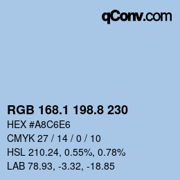 Color code: RGB 168.1 198.8 230 | qconv.com