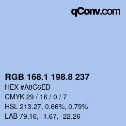 Code couleur: RGB 168.1 198.8 237 | qconv.com