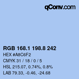 Farbcode: RGB 168.1 198.8 242 | qconv.com