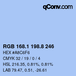 Color code: RGB 168.1 198.8 246 | qconv.com