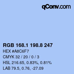 Code couleur: RGB 168.1 198.8 247 | qconv.com
