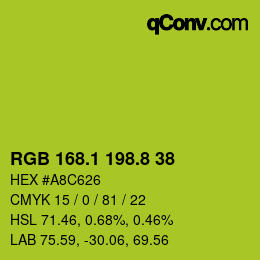 カラーコード: RGB 168.1 198.8 38 | qconv.com