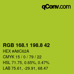 カラーコード: RGB 168.1 198.8 42 | qconv.com