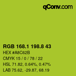 カラーコード: RGB 168.1 198.8 43 | qconv.com