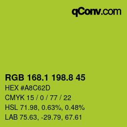 カラーコード: RGB 168.1 198.8 45 | qconv.com