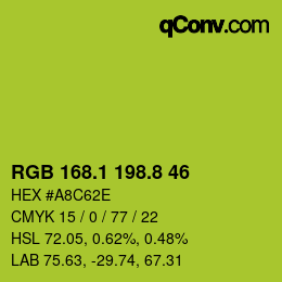 カラーコード: RGB 168.1 198.8 46 | qconv.com