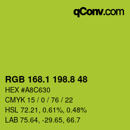 カラーコード: RGB 168.1 198.8 48 | qconv.com