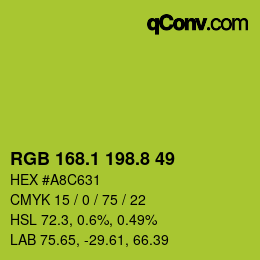 カラーコード: RGB 168.1 198.8 49 | qconv.com