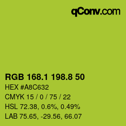 カラーコード: RGB 168.1 198.8 50 | qconv.com