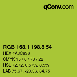 カラーコード: RGB 168.1 198.8 54 | qconv.com