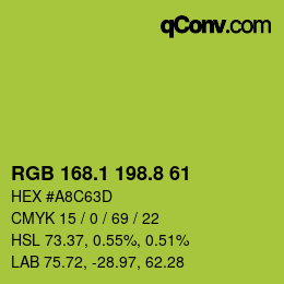 カラーコード: RGB 168.1 198.8 61 | qconv.com