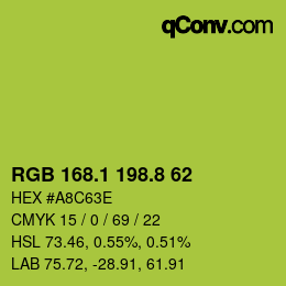 カラーコード: RGB 168.1 198.8 62 | qconv.com