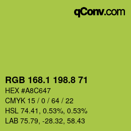 カラーコード: RGB 168.1 198.8 71 | qconv.com